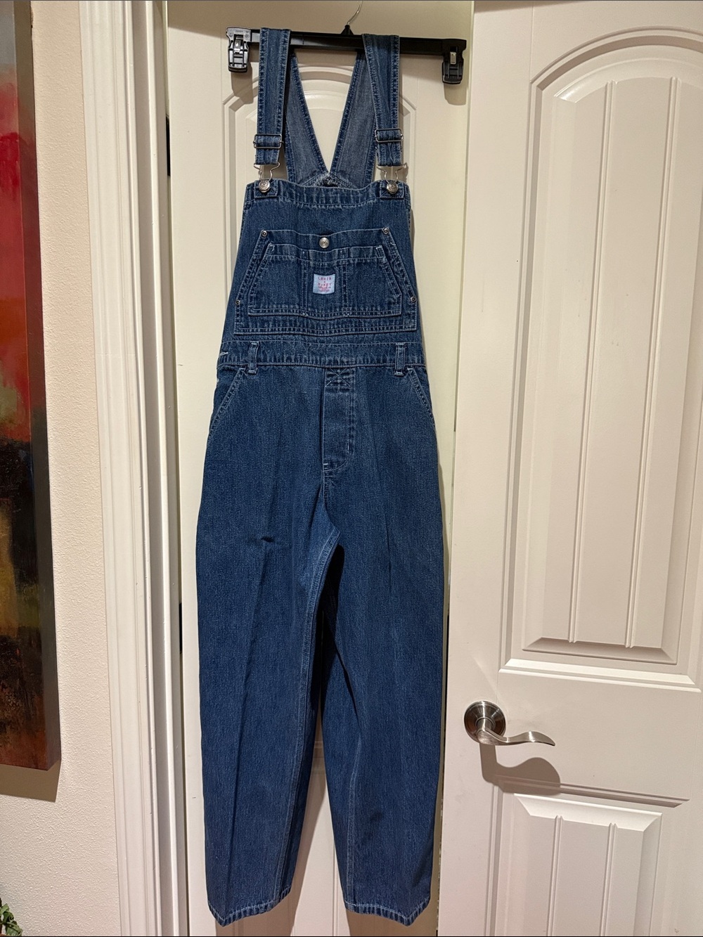 Women's Dark Blue Denim Bib Overalls Jumpsuit